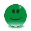 Faccia felice verde